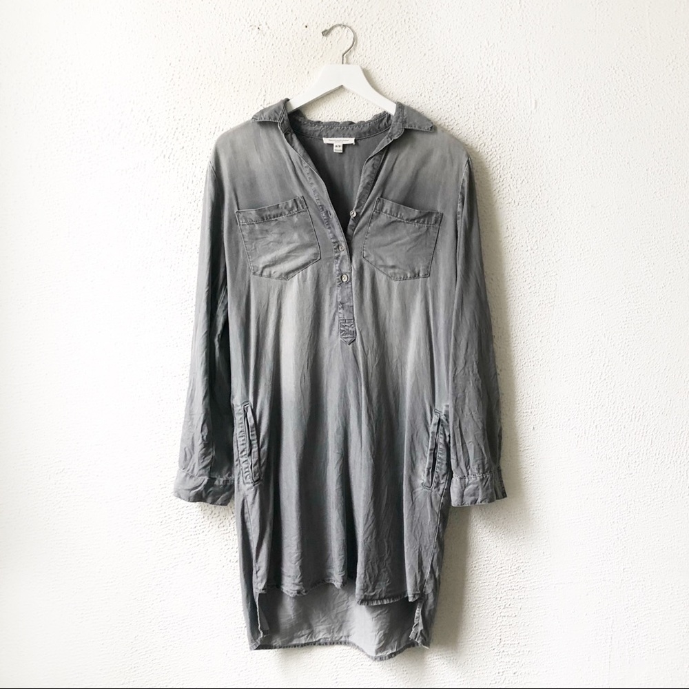 Beachlunchlounge | Gray Chambray Shirt Dress Small